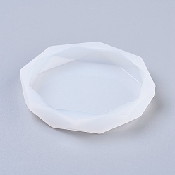 Blanc Moules en silicone, moules de résine époxyde, pour la résine UV, fabrication de bijoux de bricolage, plat rond, blanc, 74x11.5mm, Taille intérieure: 61 mm