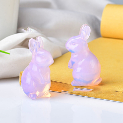 Opalite Pink Opalite Home Display Decorations, 3D Rabbit, 22x40mm