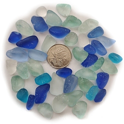 Bleu Décoration d'affichage en verre série océan, Nuggest, bleu, 60~90mm