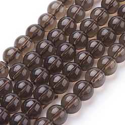 Smoky Quartz Natural Smoky Quartz Beads Strands, Round, 4mm, Hole: 1mm, about 47pcs/strand, 7.5 inch