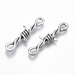 Antique Silver Tibetan Style Alloy Links/Connector, Lead Free & Cadmium Free, Knot, Antique Silver, 33.5x10x4mm, Hole: 3.5x2mm, about 310pcs/500g