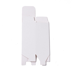 Blanc Boîte cadeau en papier cartonné, avec fenêtre visuelle pvc, pour la tarte, biscuits, stockage de friandises, rectangle, blanc, 5x5x12 cm
