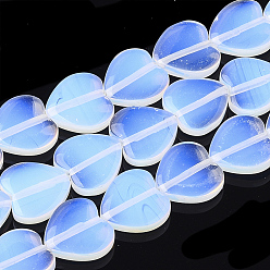 Opalite Opalite Beads Strands, Heart, 15.5x16x4.5mm, Hole: 1.2mm, about 24pcs/strand, 13.7 inch
