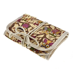 Сова Оксфордская сумка для вязания на молнии, рулон крючков и спиц, сова, 19.5x13 см