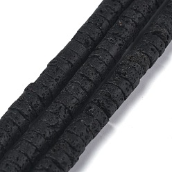 Lava Rock Natural Lava Rock Beads Strands, Heishi Beads, Flat Round/Disc, 6x3mm, Hole: 1mm, about 119~131pcs/strand, 14.76~15.74 inch(37.5~40cm)