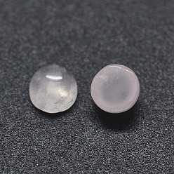 Cuarzo Rosa Natural aumentó de cabujones de cuarzo, media vuelta / cúpula, 4x1.5~2.5 mm