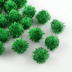 Vert Main bricolage poupée artisanat boules pom pom pom pom fil, avec cordon métallique, verte, 15 mm, sur 1000 PCs / sac