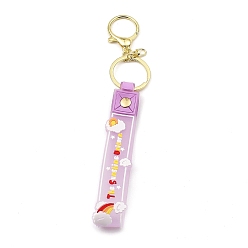 Lilac Cloud PVC Rope Keychains, with Zinc Alloy Finding, for Bag Quicksand Bottle Pendant Decoration, Lilac, 17.5cm