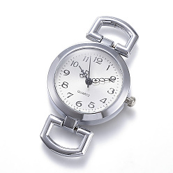 Platinum Alloy Watch Head Watch Components, Flat Round, Platinum, 49x29x9mm, Hole: 10x5.5mm
