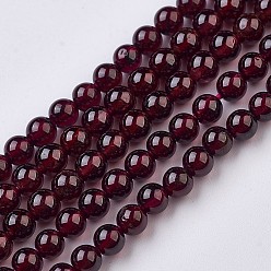 Grenat Grenat naturels brins de perles, ronde, 4mm, Trou: 0.5mm, Environ 98 pcs/chapelet, 15.5 pouce (39.5 cm)