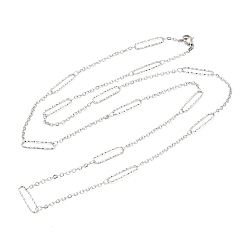 Stainless Steel Color 304 Stainless Steel Necklaces, Rolo Chains, Stainless Steel Color, 31.57x0.20 inch(80.2x0.5cm)
