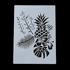 Ananas Modèles de pochoirs de peinture de dessin creux en plastique, pour la peinture sur scrapbook tissu carreaux sol meubles bois, ananas, 291x210x0.3mm