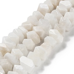Rainbow Moonstone Natural Rainbow Moonstone Beads Strands, Nuggets, Faceted, 6~8x10.5~14x8~9.5mm, Hole: 1.2mm, about 57~61pcs/strand, 15.16''~15.39''(38.5~39.1cm)