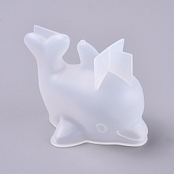Blanco 3 d moldes de silicona de delfines, moldes de resina, para resina uv, fabricación de joyas de resina epoxi, blanco, 87x56x29 mm