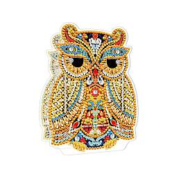 Owl 5D DIY Owl Pattern Animal Diamond Painting Pencil Cup Holder Ornaments Kits, with Resin Rhinestones, Sticky Pen, Tray Plate, Glue Clay and Acrylic Plate, 144.5x107x2mm