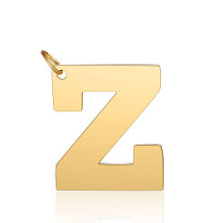 Letter Z 201 Stainless Steel Pendants, Letter, Golden, Letter.Z, 29.5x25x1.5mm, Hole: 4.5mm
