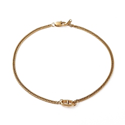 Oro 304 de acero ovalada collares pendientes inoxidables, con cadenas de bordillo gruesas cortadas con diamante, dorado, 15.74 pulgada (40 cm)
