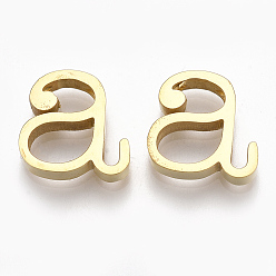 Letter A 304 Stainless Steel Pendants, Golden, Letter, Letter.A, 12x12x3mm, Hole: 1.8mm