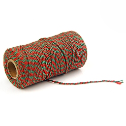 Roja 100m macramé hilo trenzado de algodón de capas 2, con carrete, rondo, rojo, 2 mm, aproximadamente 109.36 yardas (100 m) / rollo