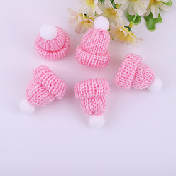 Pink Gorro de lana de muñeca de poliéster, para accesorios decorar muñeca, rosa, 60x43x12.5 mm
