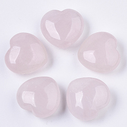 Cuarzo Rosa Piedras curativas naturales de cuarzo rosa, corazón amor piedras, piedras de palma de bolsillo para el equilibrio de reiki, 29~30x30~31x12~15 mm