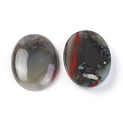 Sanguinaria Cabujones de piedra de sangre natural, oval, 40x30x8~8.5 mm