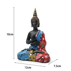 Noir Figurines de Bouddha en résine, pour la décoration de bureau à domicile, noir, 75x120x180mm