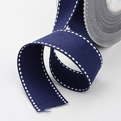 Midnight Blue Grosgrain Polyester Ribbons for Gift Packings, Midnight Blue, 1 inch(25mm), about 100yards/roll(91.44m/roll)
