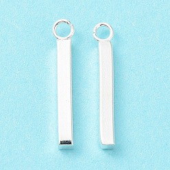 Silver 304 Stainless Steel Pendants, Bar Charm, Silver, 17.5x2x2mm, Hole: 1.6mm