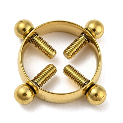 Golden Ion Plating(IP) 304 Stainless Steel Flase Nipple Rings, Flase Nipple Piercing Rings, Golden, 22x22x6mm, Inner Diameter: 17.5mm, Pin: 3mm