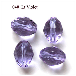 Lilas Imitations de perles de cristal autrichien, grade de aaa, facette, ovale, lilas, 8x6mm, Trou: 0.7~0.9mm