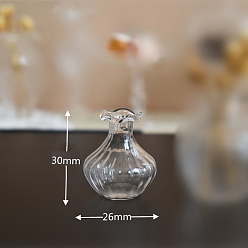 Claro 1:12 jarrón de vidrio en miniatura de casa de muñecas a escala, Para mini decoración del hogar., florero de vidrio transparente, Claro, 26x30 mm