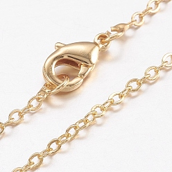 Chapado en Oro Real 18K Collares de cadena de latón, cadena cruzada / rolo, con cierre de langosta, real 18 k chapado en oro, 17.5 pulgada (44.5 cm)