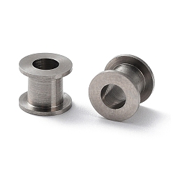 Stainless Steel Color 303 Stainless Steel Beads, Column, Stainless Steel Color, 6x5mm, Hole: 3mm