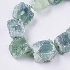 Fluorine Fluorite naturel chapelets de perles, nuggets, 10~27x17~33x17~33mm, Trou: 3mm, Environ 12~15 pcs/chapelet, 15.7 pouce