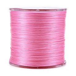 Pink Cuerda de cristal elástica plana, hilo de cuentas elástico, para hacer la pulsera elástica, rosa, 0.5 mm, aproximadamente 328.08 yardas (300 m) / rollo