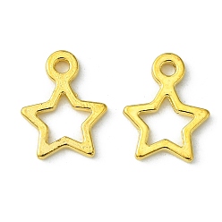 Golden Tibetan Style Alloy Charms, Star, Christmas, Golden, Lead Free & Cadmium Free, 14x10x2mm, Hole: 1.5mm