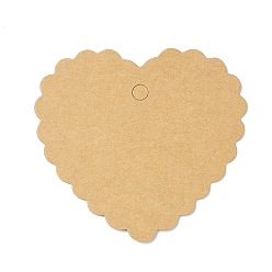BurlyWood 100Pcs Blank Kraft Paper Gift Tags, Wavy Love Shape, BurlyWood, 6.1x6.55x0.05cm, Hole: 5mm