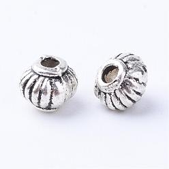 Antique Silver Tibetan Style Alloy Spacer Beads, Rondelle, Cadmium Free & Lead Free, Antique Silver, 5x4mm, Hole: 1mm, about 3400pcs/1000g