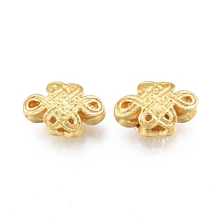 Golden Brass Charms, Cadmium Free & Nickel Free & Lead Free, Chinese Knot, Golden, 9x5.5x4.5mm, Hole: 1.2mm