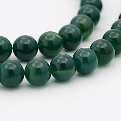 Other Jade Natural Teal Jade Round Beads Strands, Dyed, 8mm, Hole: 1mm, about 49pcs/strand, 15.7 inch
