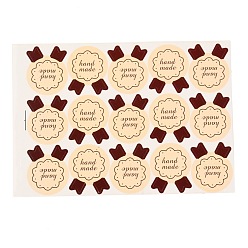 BurlyWood Pegatinas de sellado diy, etiquetas adhesivas de la imagen del paster, para el embalaje de regalo, palabra hecha a mano, burlywood, 15.8x11.8x0.05 cm, 15pcs / hoja
