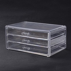 Clear Three Layers Rectangle Shaped Acrylic Bead Storage Containers, Clear, 23x15x10.9cm