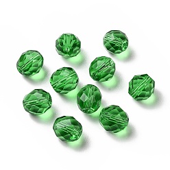 Verde Imitación de vidrio cuentas de cristal austriaco, facetados, rondo, verde, 10 mm, agujero: 1.4 mm