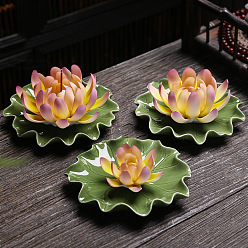 Flamant Brûleurs d'encens en porcelaine, porte-encens lotus, bureau à domicile salon de thé fournitures bouddhistes zen, flamant, 75x30mm