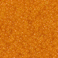 (RR137) Transparent Light Orange Миюки круглые бусины рокайль, японский бисер, (rr 137) прозрачный светло-оранжевый, 11/0, 2x1.3 мм, Отверстие: 0.8 мм, о 1100 шт / бутылка, 10 г / бутылка