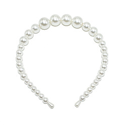 Blanc Bandes de cheveux en perles d'imitation en plastique, Bandes de cheveux de mariée accessoires de cheveux de mariage pour femmes filles, blanc, 140mm