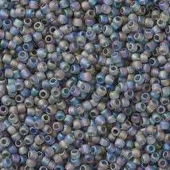 (176BF) Transparent AB Frost Gray Toho perles de rocaille rondes, perles de rocaille japonais, (176 bf) transparent ab gris givré, 8/0, 3mm, Trou: 1mm, environ1110 pcs / 50 g