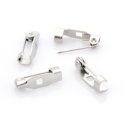 Stainless Steel Color 304 Stainless Steel Pin Brooch Back Bar Findings, Stainless Steel Color, 14x5x4mm, Hole: 2mm