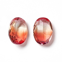 Hyacinth Faceted K9 Glass Rhinestone Cabochons, Pointed Back, Oval, Hyacinth, 14x10x5.8mm